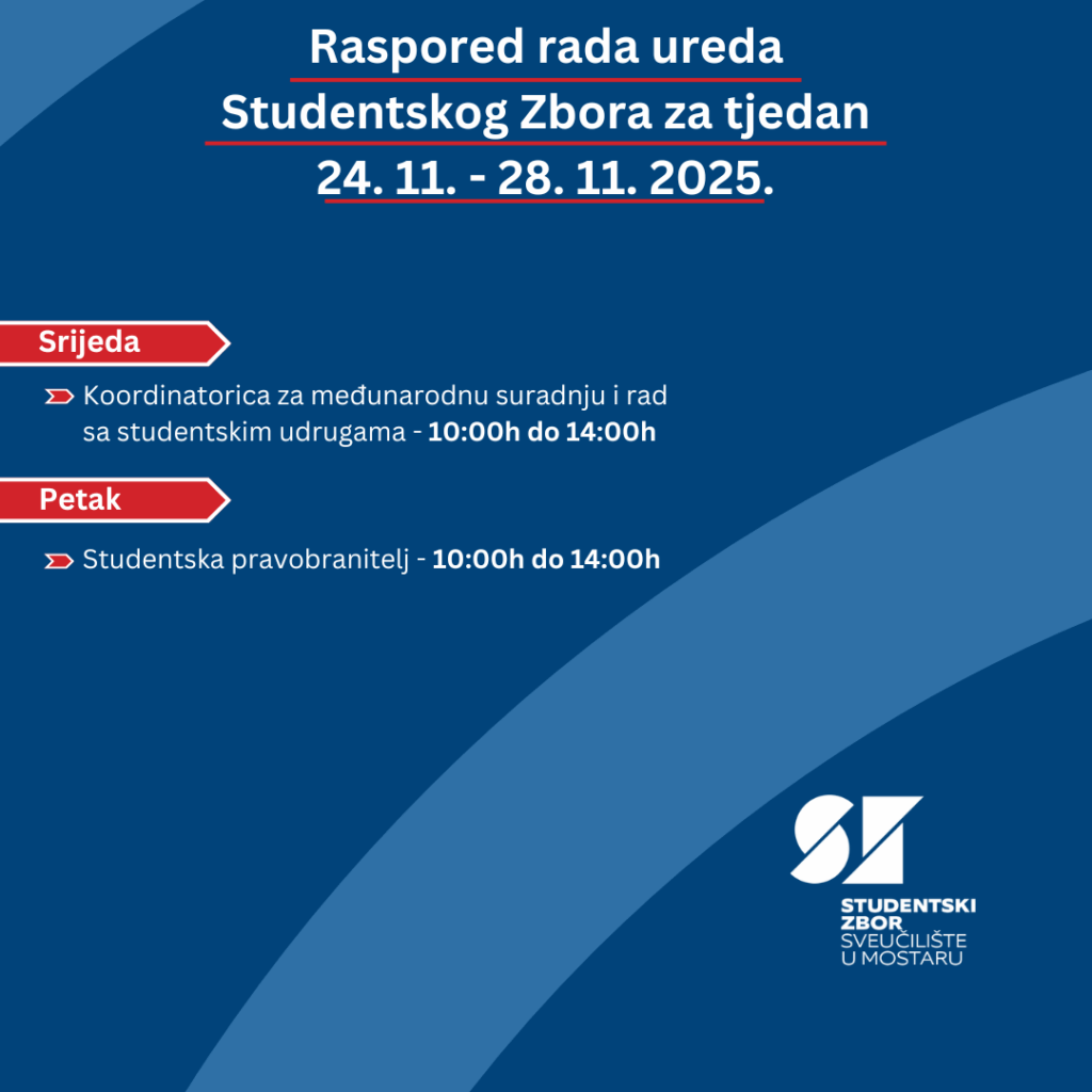Raspored rada Zbora 24.11. – 28.11. 2025.
