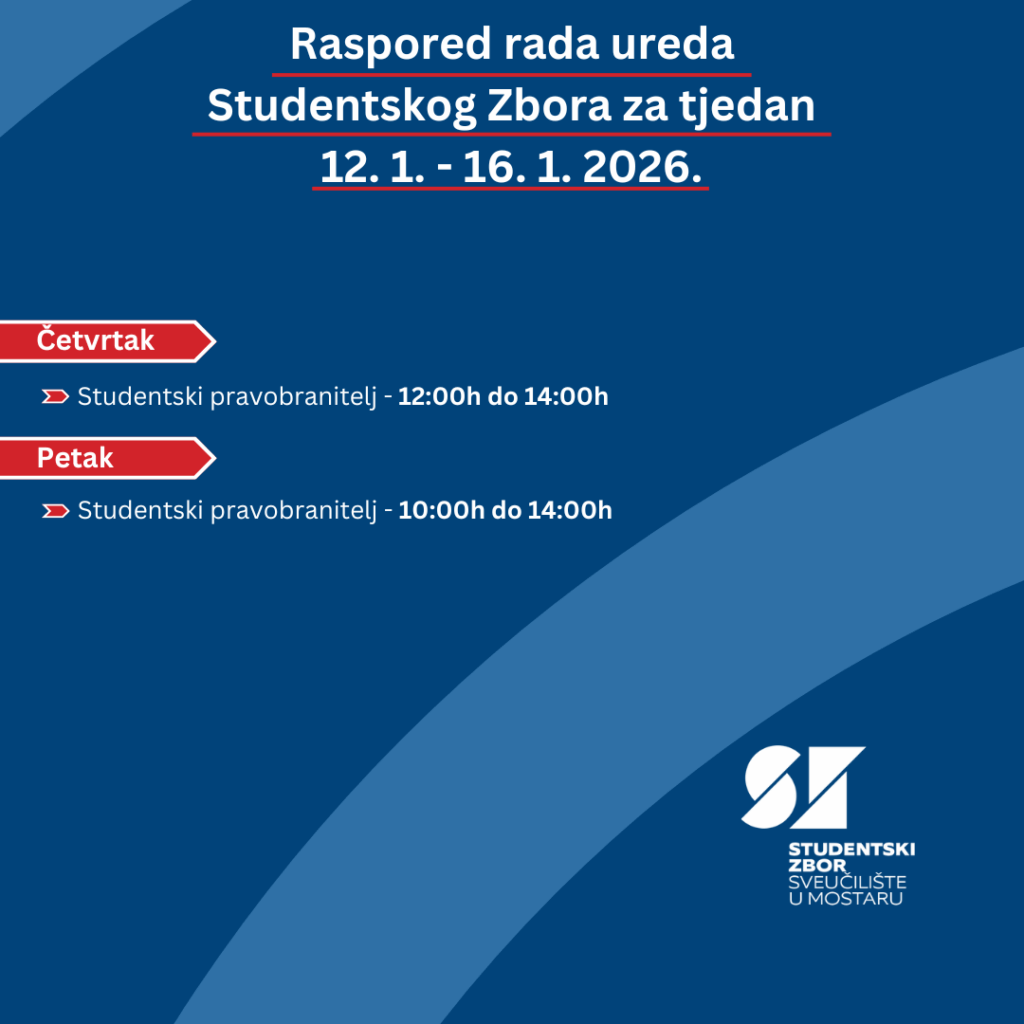 Raspored rada Zbora za tjedan 12.1. – 16.1.2026.