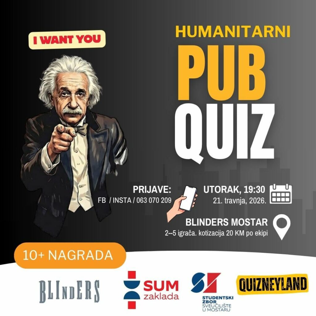Humanitarni pub kviz – Blinders Mostar